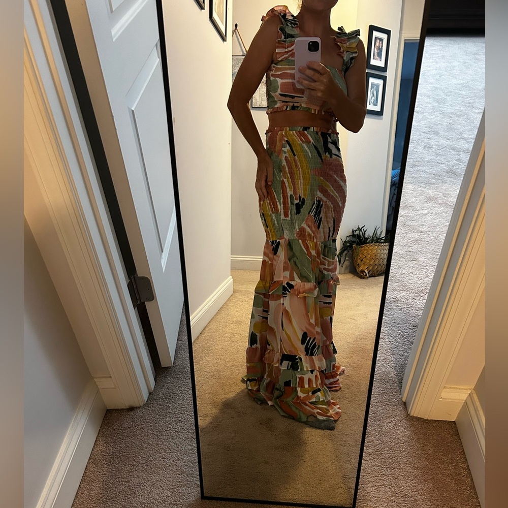 🌺🏝️Tropical Skirt and Crop Top Set 🏝️🌺